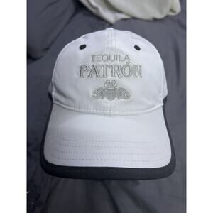 Patrón Tequila Hat White Adjustable Golf Cap Dri-Fit Embroidered Bee Logo